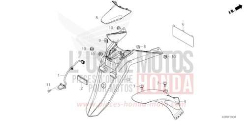 GARDE-BOUE ARRIERE/FEU D'IMMATRICULATION SH125ADP de 2023